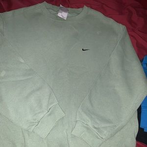 Nike Crewneck Sweater Green grayish Vintage Medium
